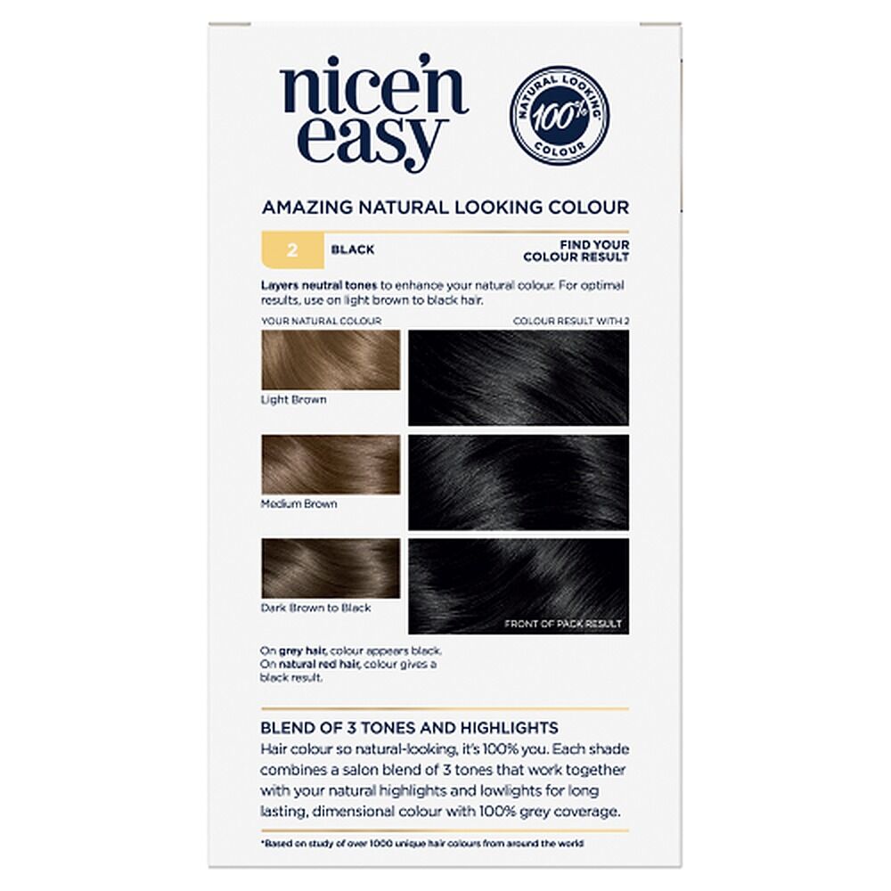 Clairol Nice 'N Easy 2 Black Permanent Hair Colour