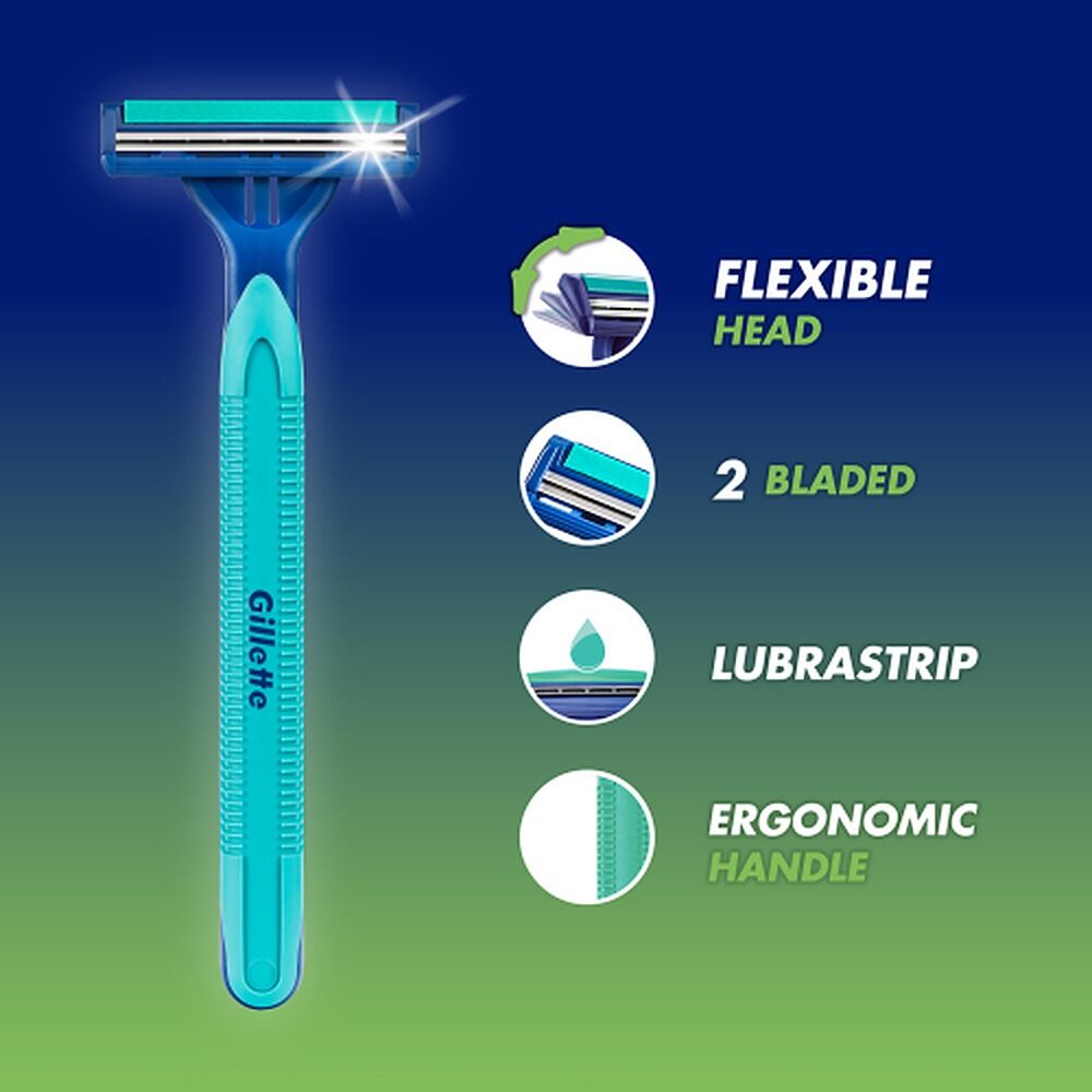 Gillette Blue II Plus Disposable Razor, 5 Pack x 12