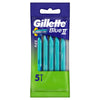 Gillette Blue II Plus Disposable Razor, 5 Pack x 12