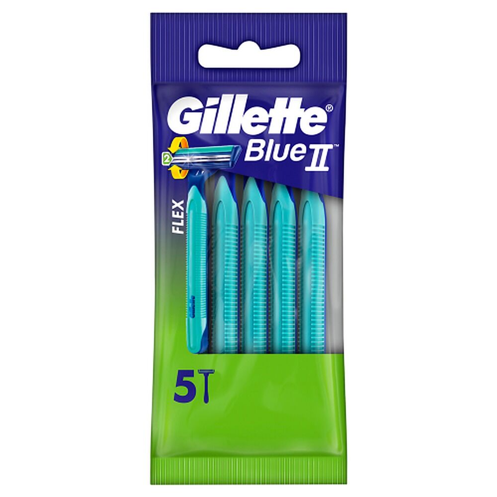Gillette Blue II Plus Disposable Razor, 5 Pack x 12