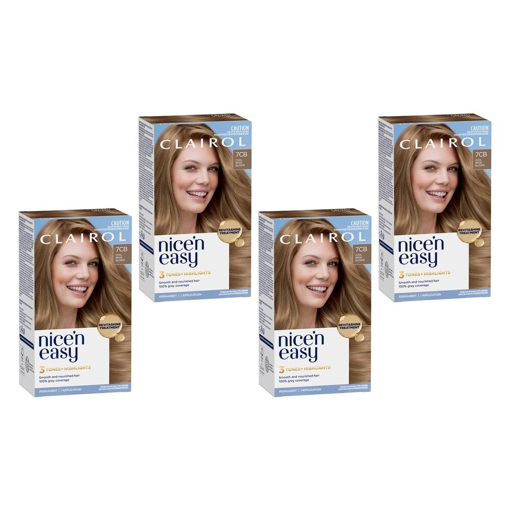 Clairol Nice 'N Easy 7CB Dark Champagne Blonde Permanent Hair Colour Pack of 4