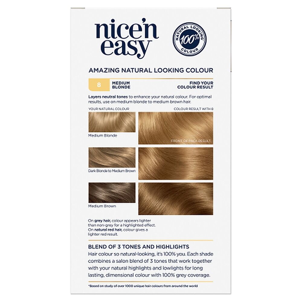 Clairol Nice 'N Easy 8 Natural Medium Blonde Permanent Hair Colour