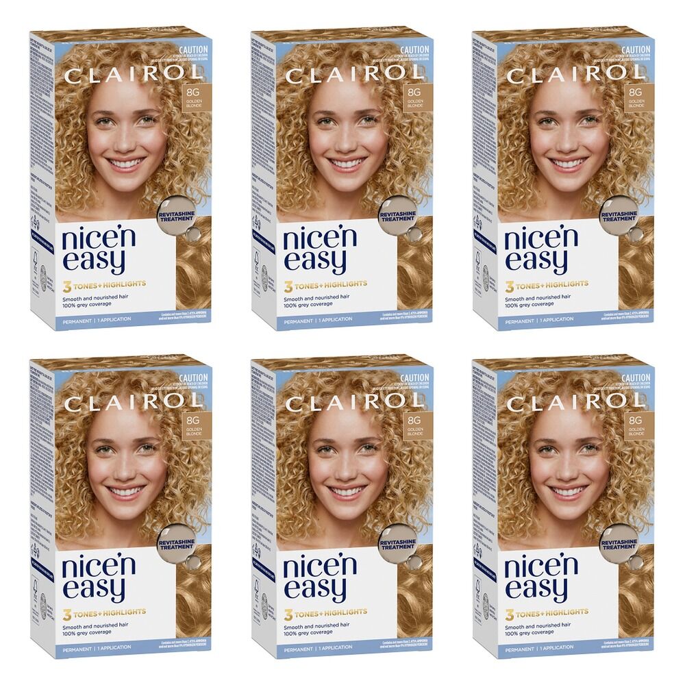 Clairol Nice 'N Easy 8G Natural Golden Blonde Permanent Hair Colour Pack of 6