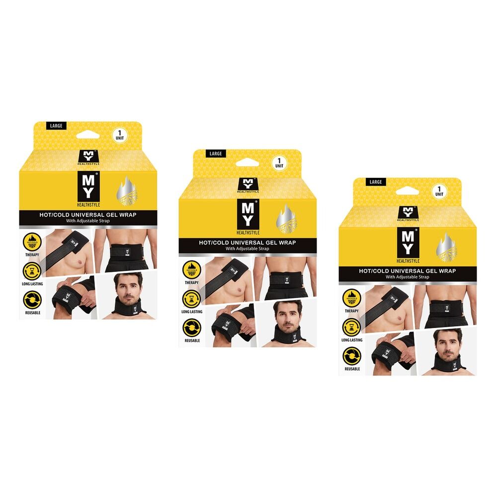 My Universal Hot & Cold Gel Wrap, Adjustable Large Pack of 3