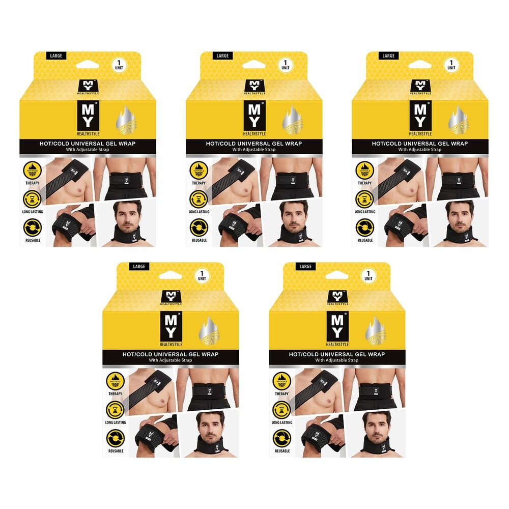 My Universal Hot & Cold Gel Wrap, Adjustable Large Pack of 5