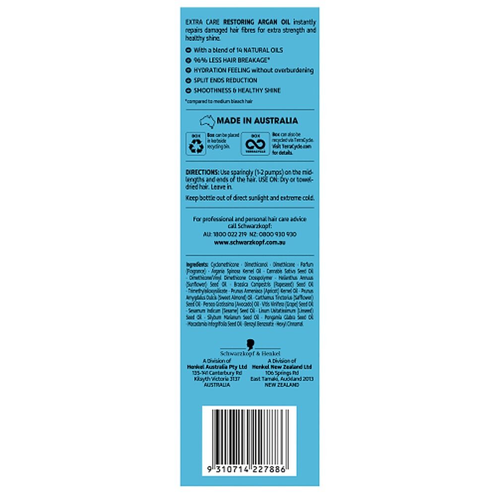 Schwarzkopf Extra Care Restoring Argan Oil 100mL