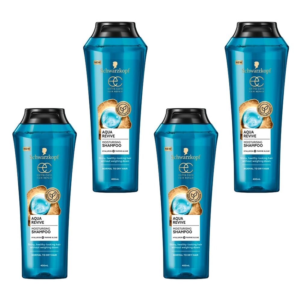 Schwarzkopf Aqua Revive Shampoo 400mL Pack of 4