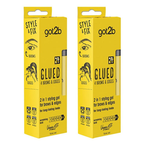 Got2B Glued 4 Brows & Edges 2 in 1 Gel 16mL Pack of 2