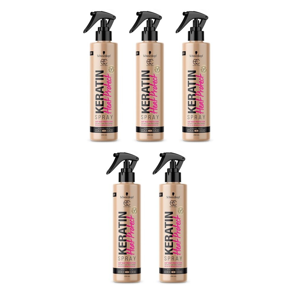 Schwarzkopf Extra Care Keratin Heat Protect Spray 250mL Pack of 5