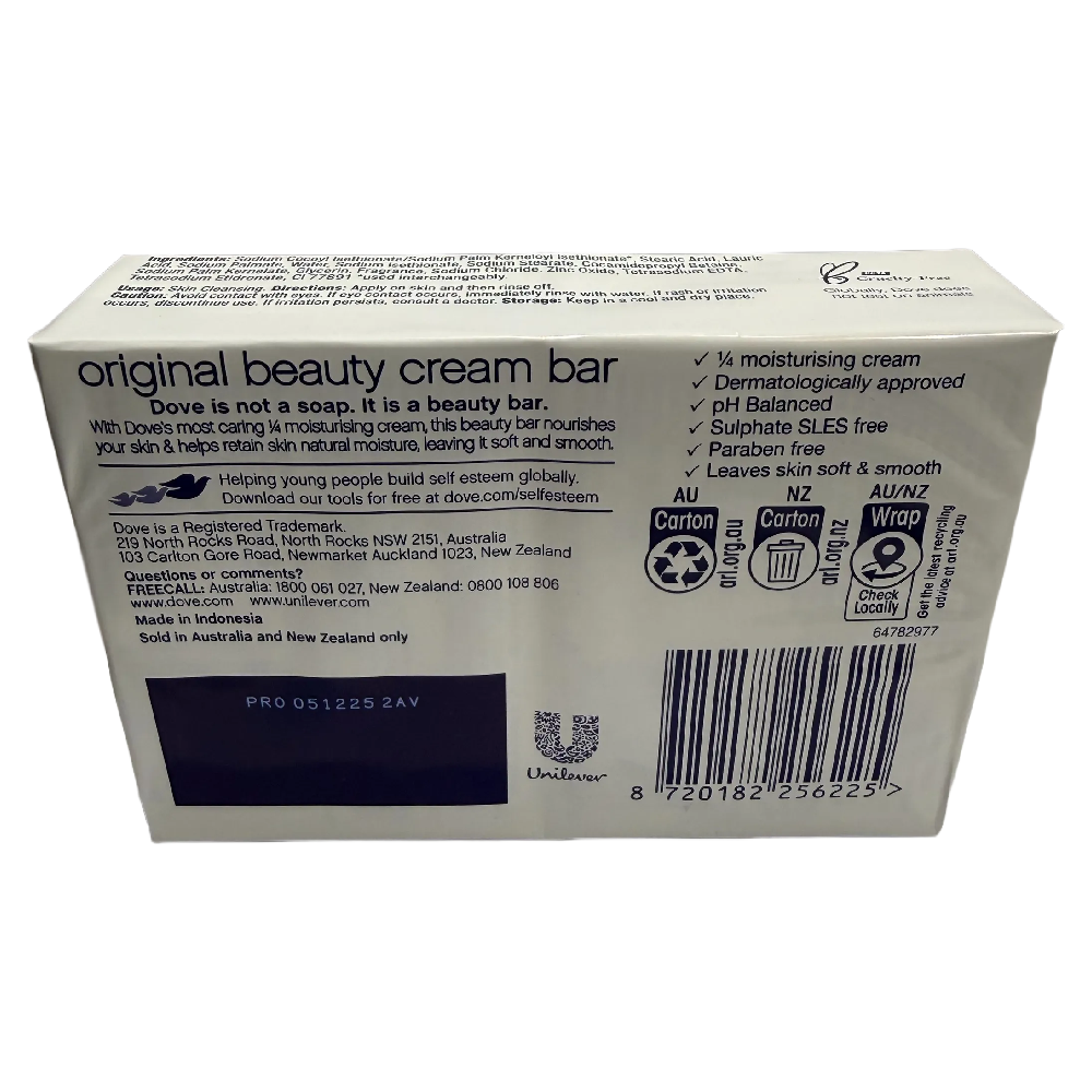 Dove Beauty Cream Bar Original 2 x 90g Twin Pack Moisturising Bar