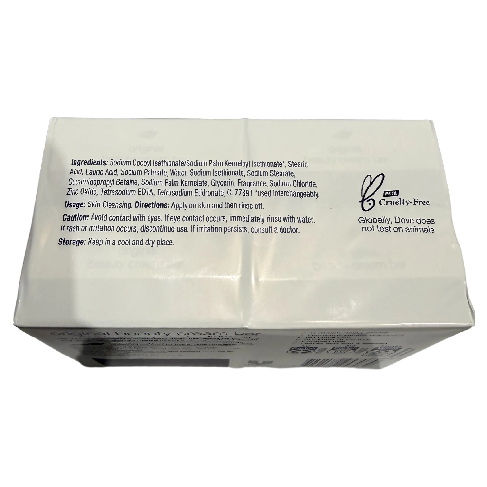 Dove Beauty Cream Bar Original 3 x 4 Pack 90g Moisturising Soap