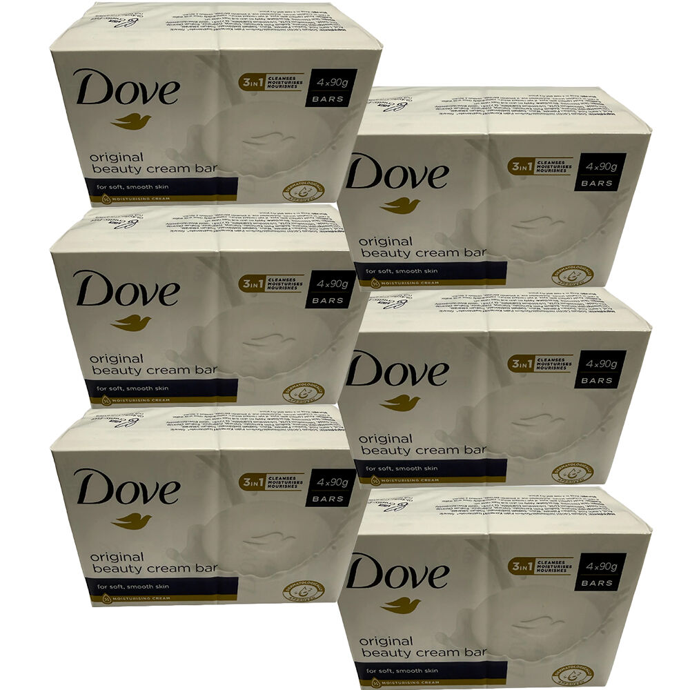 Dove Beauty Cream Bar Original 6 x 4 Pack 90g Moisturising Soap