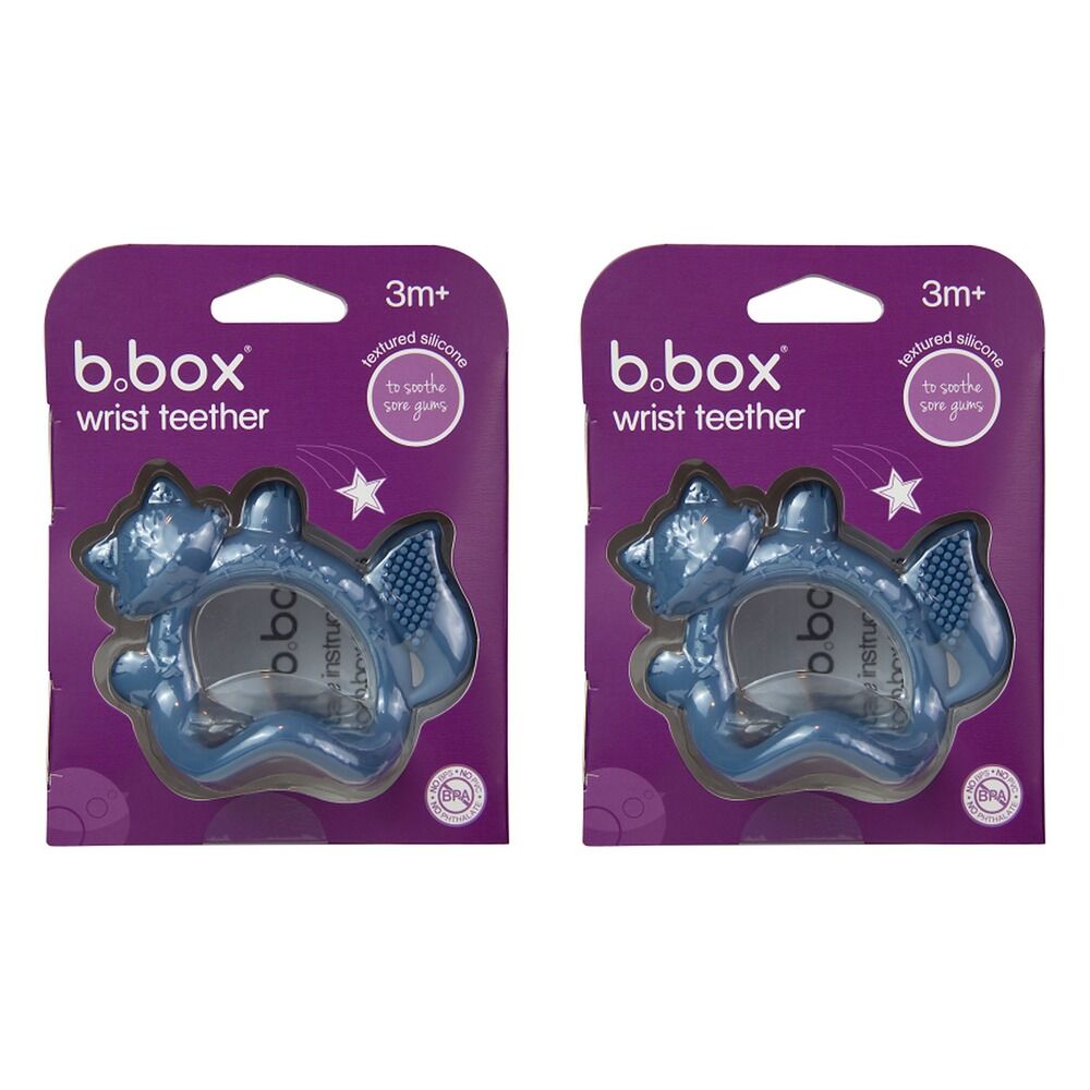 B.Box Wrist Teether Lullaby Blue Pack of 2