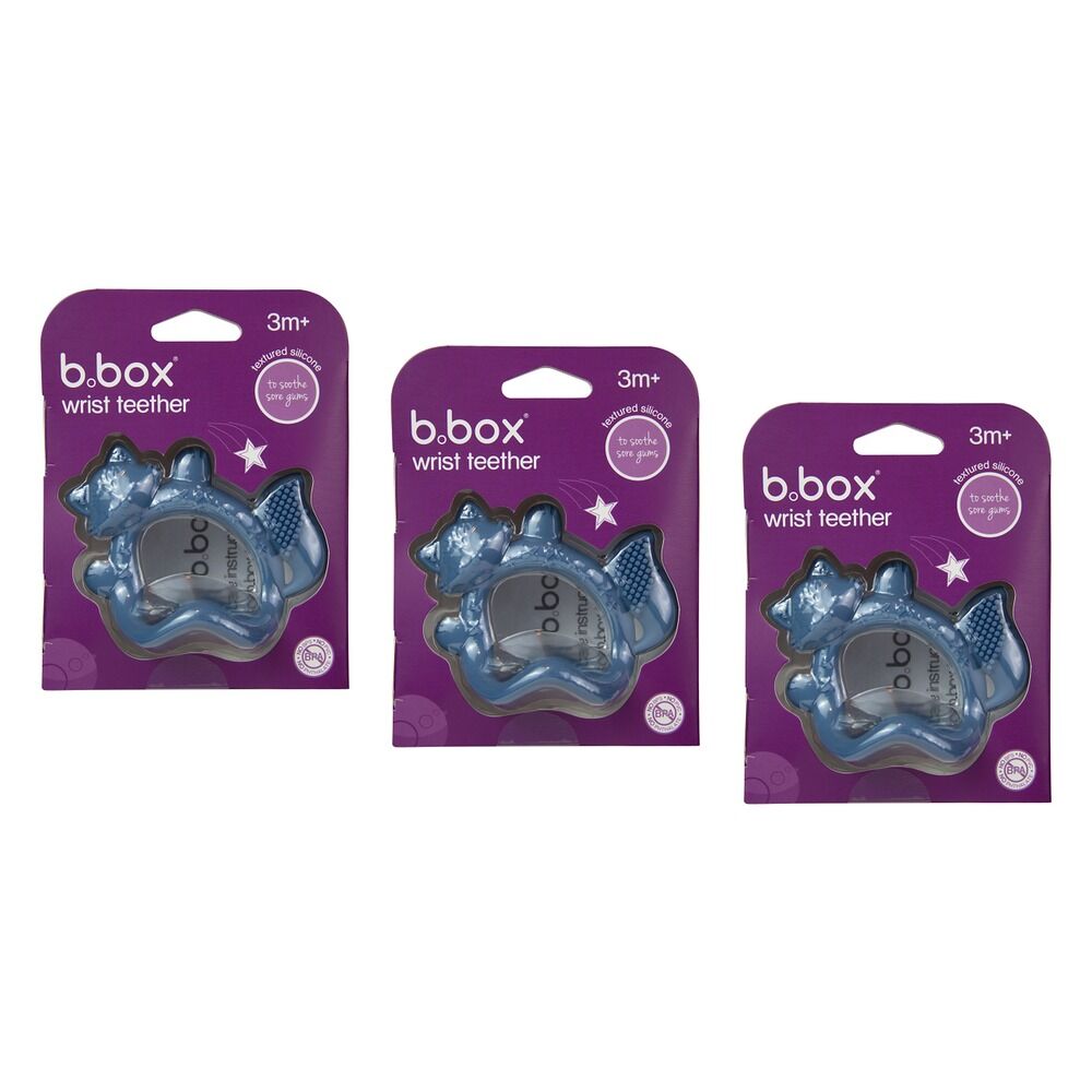 B.Box Wrist Teether Lullaby Blue Pack of 3