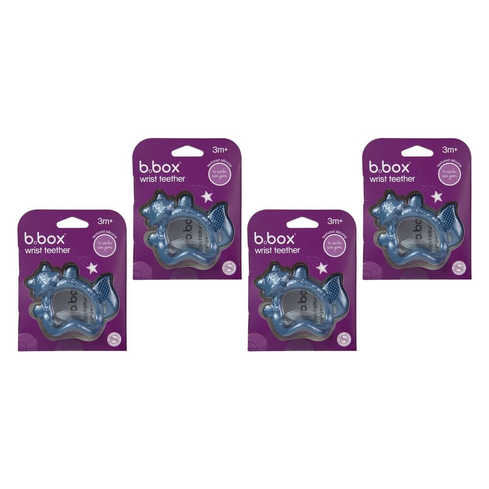 B.Box Wrist Teether Lullaby Blue Pack of 4