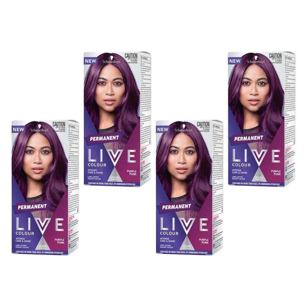 Schwarzkopf LIVE Colour Permanent Purple Punk x 3 Bundle of 4