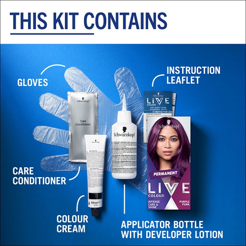 Schwarzkopf LIVE Colour Permanent Purple Punk x 3