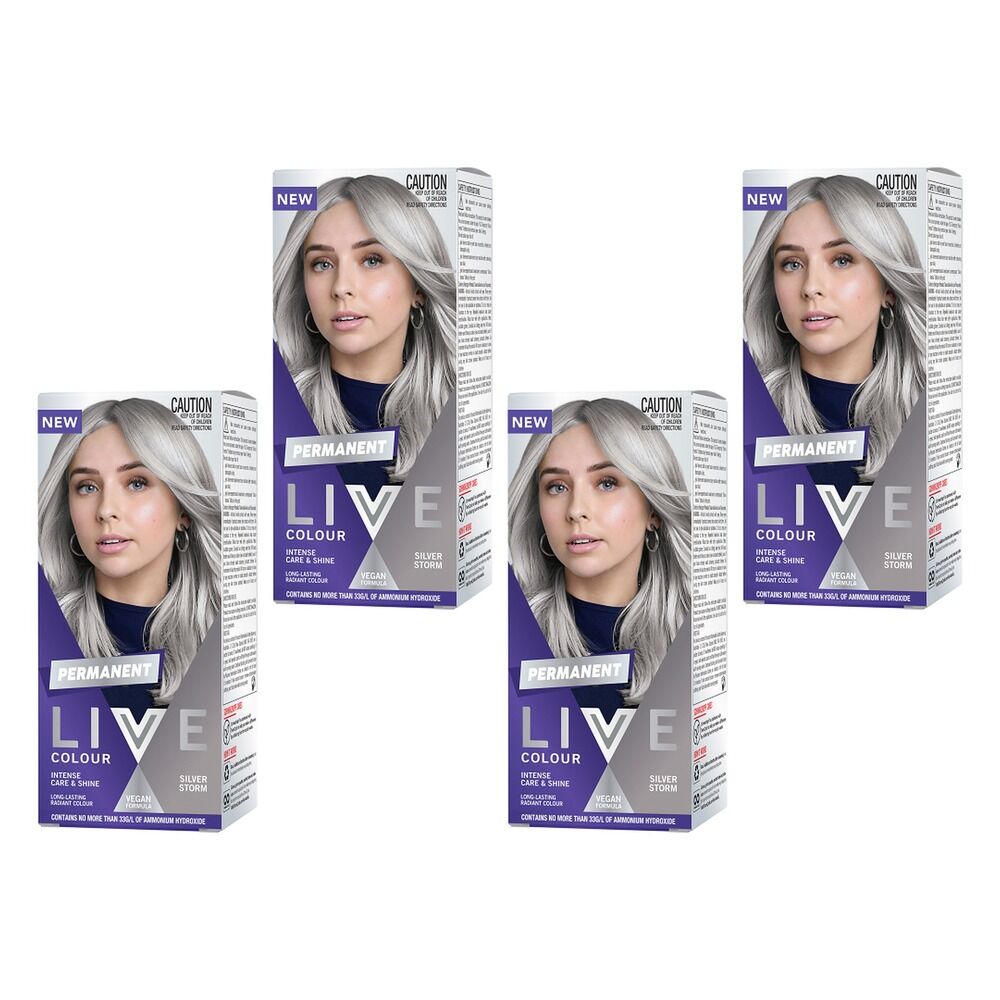 Schwarzkopf LIVE Colour Permanent Silver Storm x 3 Bundle of 4