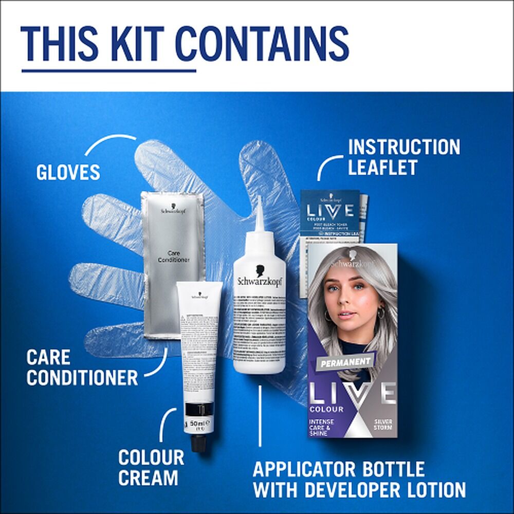 Schwarzkopf LIVE Colour Permanent Silver Storm x 3