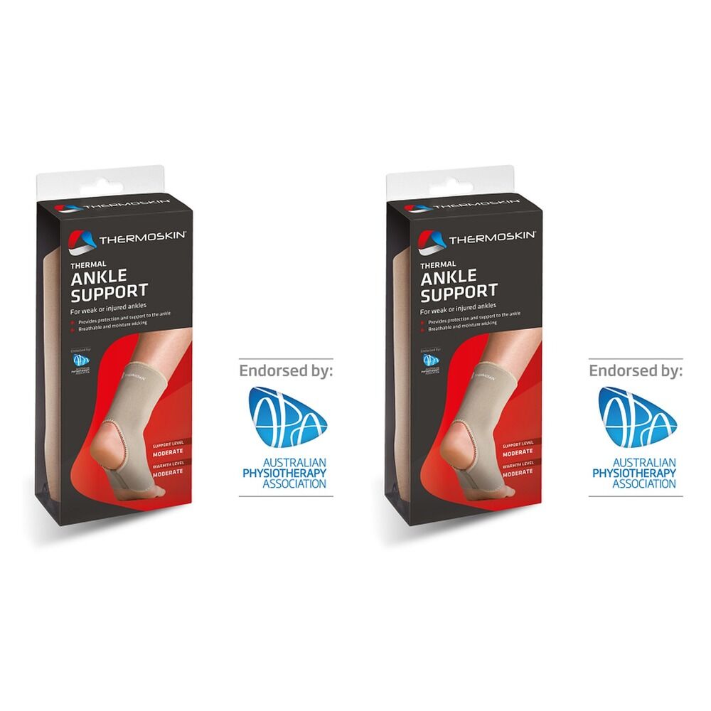 Thermoskin Thermal Ankle Support Extra Large Beige Pack of 2