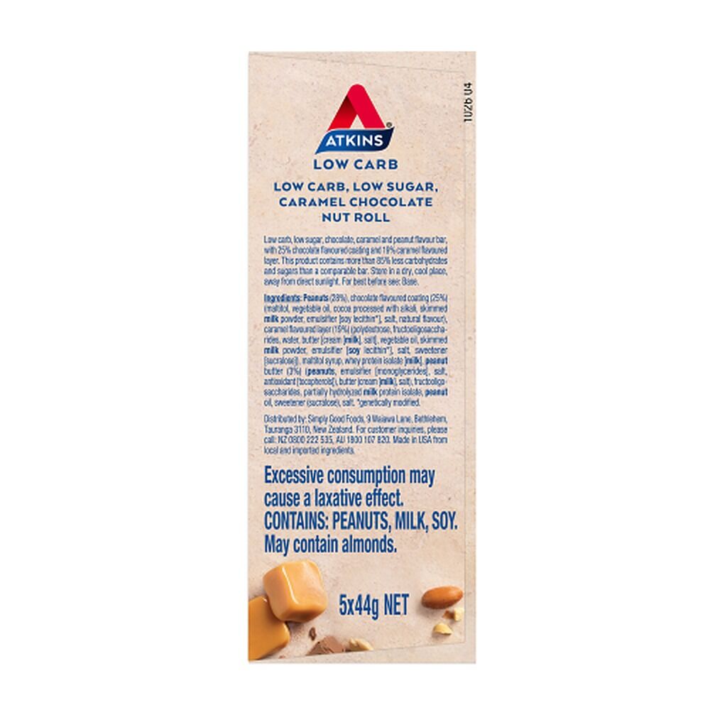 Atkins Caramel Chocolate Nut Roll 5 Pack