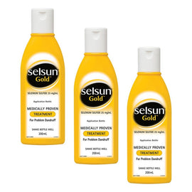 Selsun Gold Anti Dandruff Shampoo Treatment 200mL Pack of 3