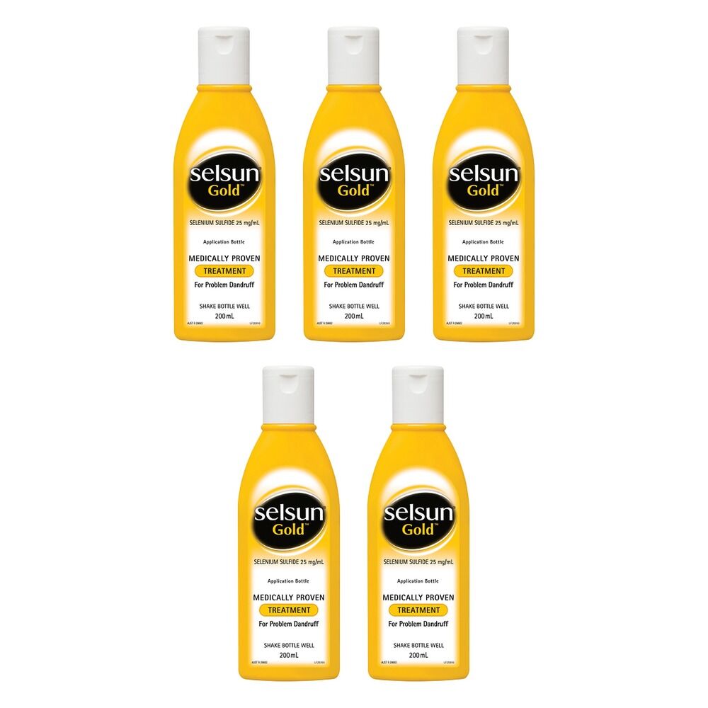 Selsun Gold Anti Dandruff Shampoo Treatment 200mL Pack of 5