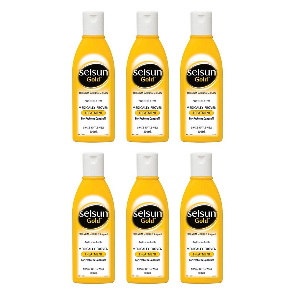 Selsun Gold Anti Dandruff Shampoo Treatment 200mL Pack of 6