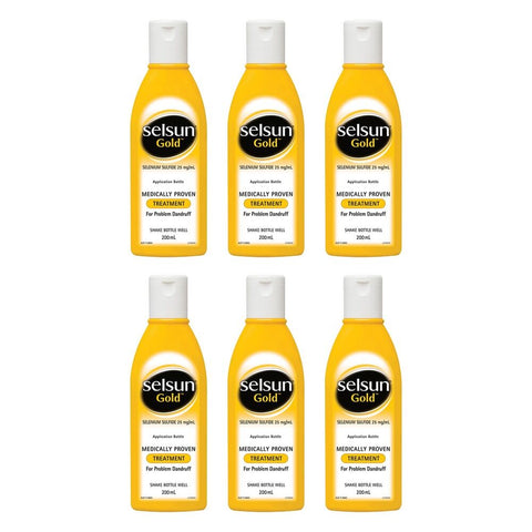 Selsun Gold Anti Dandruff Shampoo Treatment 200mL Pack of 6