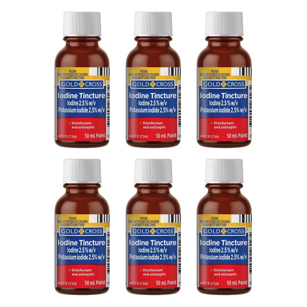 Goldx Iodine Tincture Solution 50mL Pack of 6