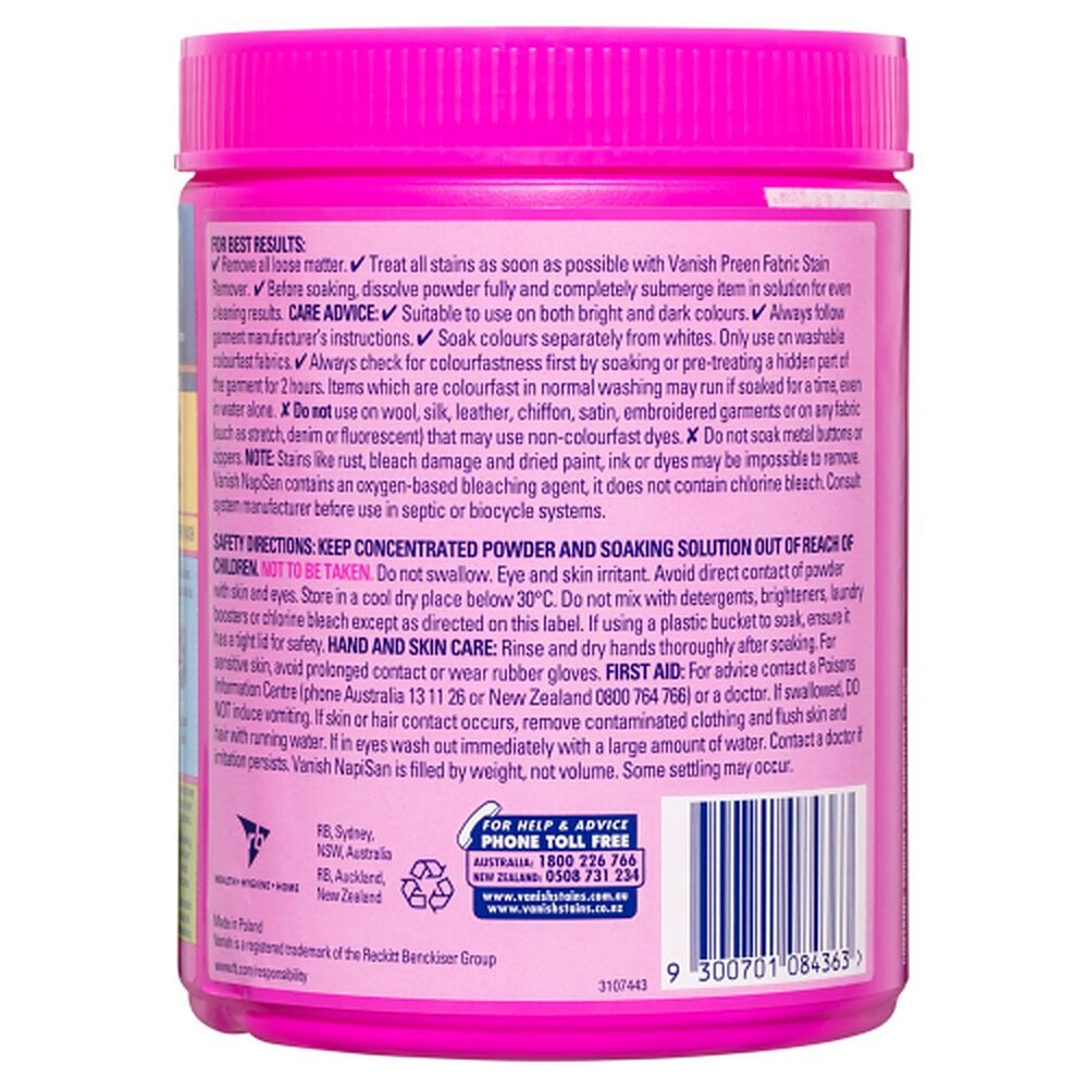 Vanish NapiSan Oxi Action Powder Stain Remover 1kg