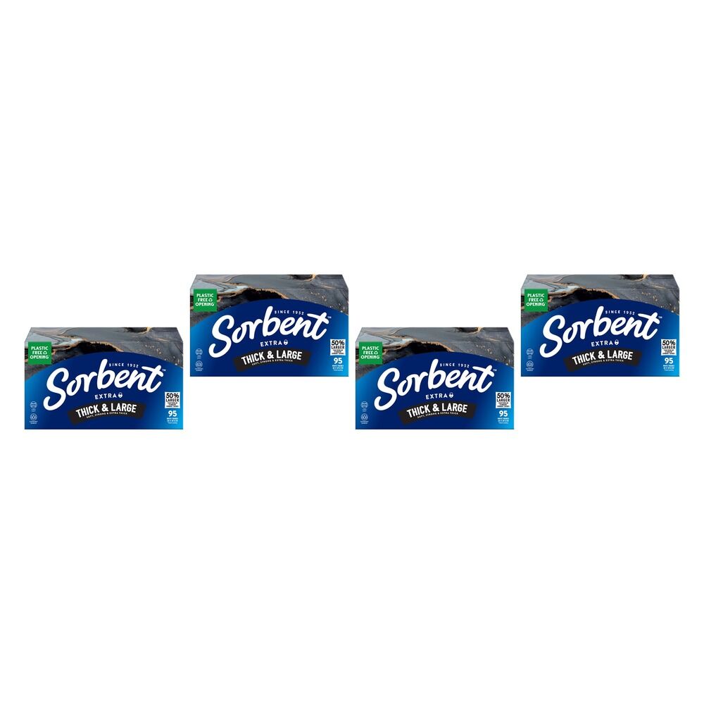 Sorbent Thick & Large Facial Tissues 95 Pack x 12 Bundle of 4
