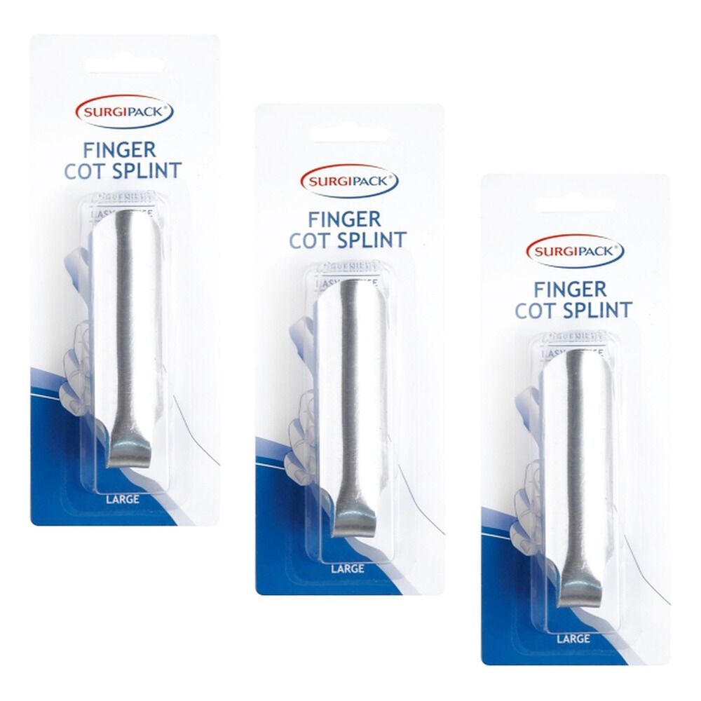 SurgiPack Finger Cot Splint Large Pack of 3