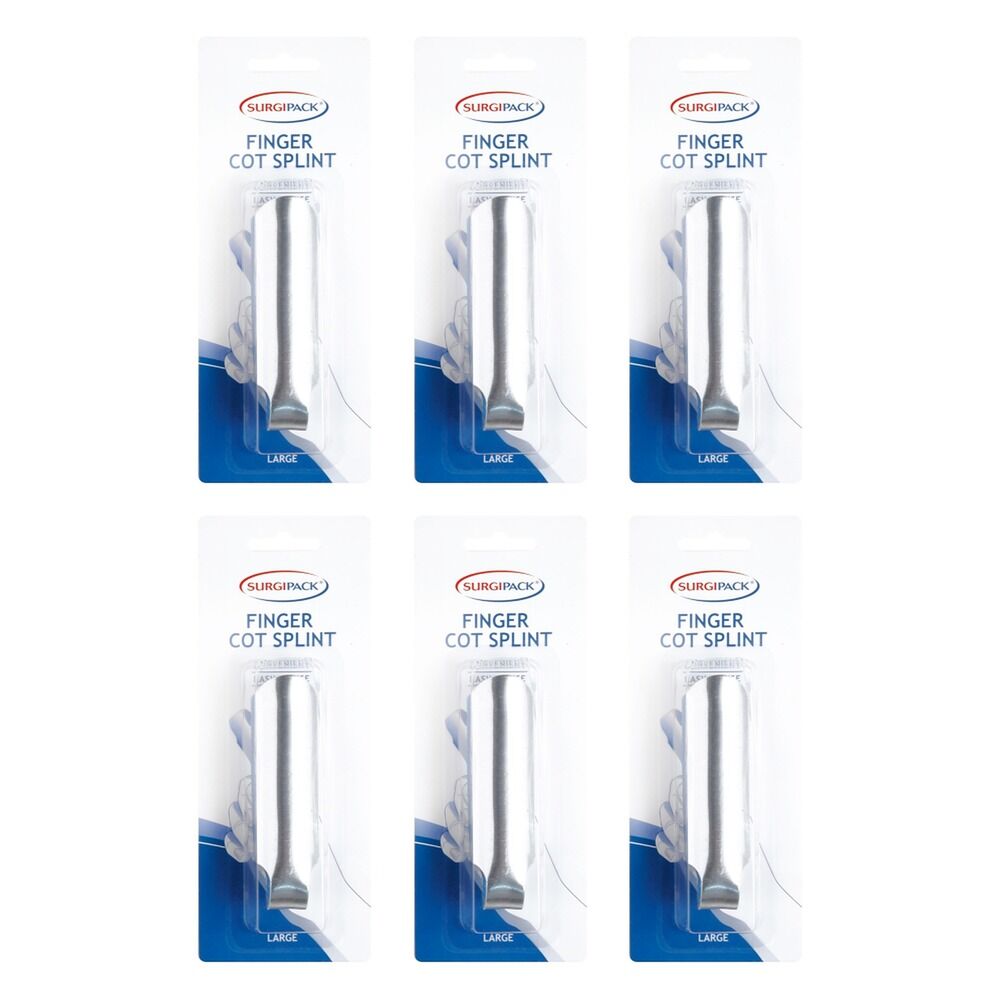 SurgiPack Finger Cot Splint Large Pack of 6