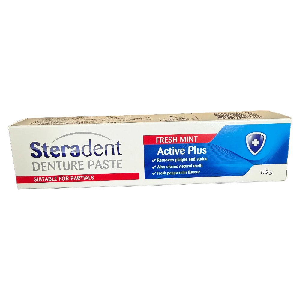 Steradent Denture Paste Active Plus Fresh Mint 6 Pack 115g Cleaner
