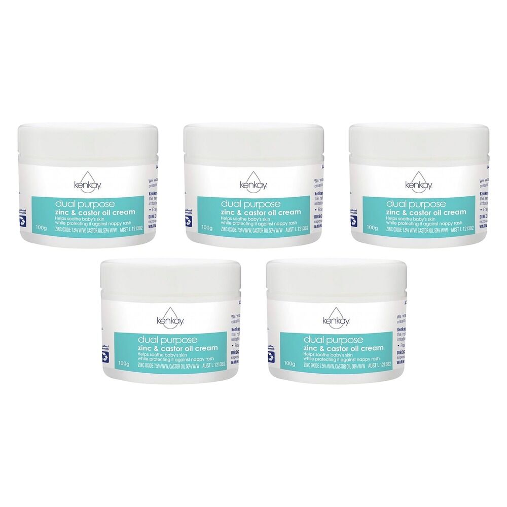 Kenkay Dual Purpose Zinc & Castor Oil Nappy Rash Cream 100g Pack of 5