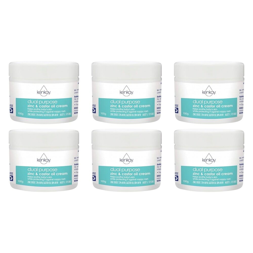 Kenkay Dual Purpose Zinc & Castor Oil Nappy Rash Cream 100g Pack of 6