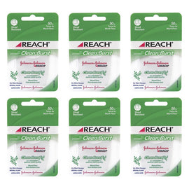Reach Cleanburst Waxed Floss Icy Spearmint 50m Pack of 6