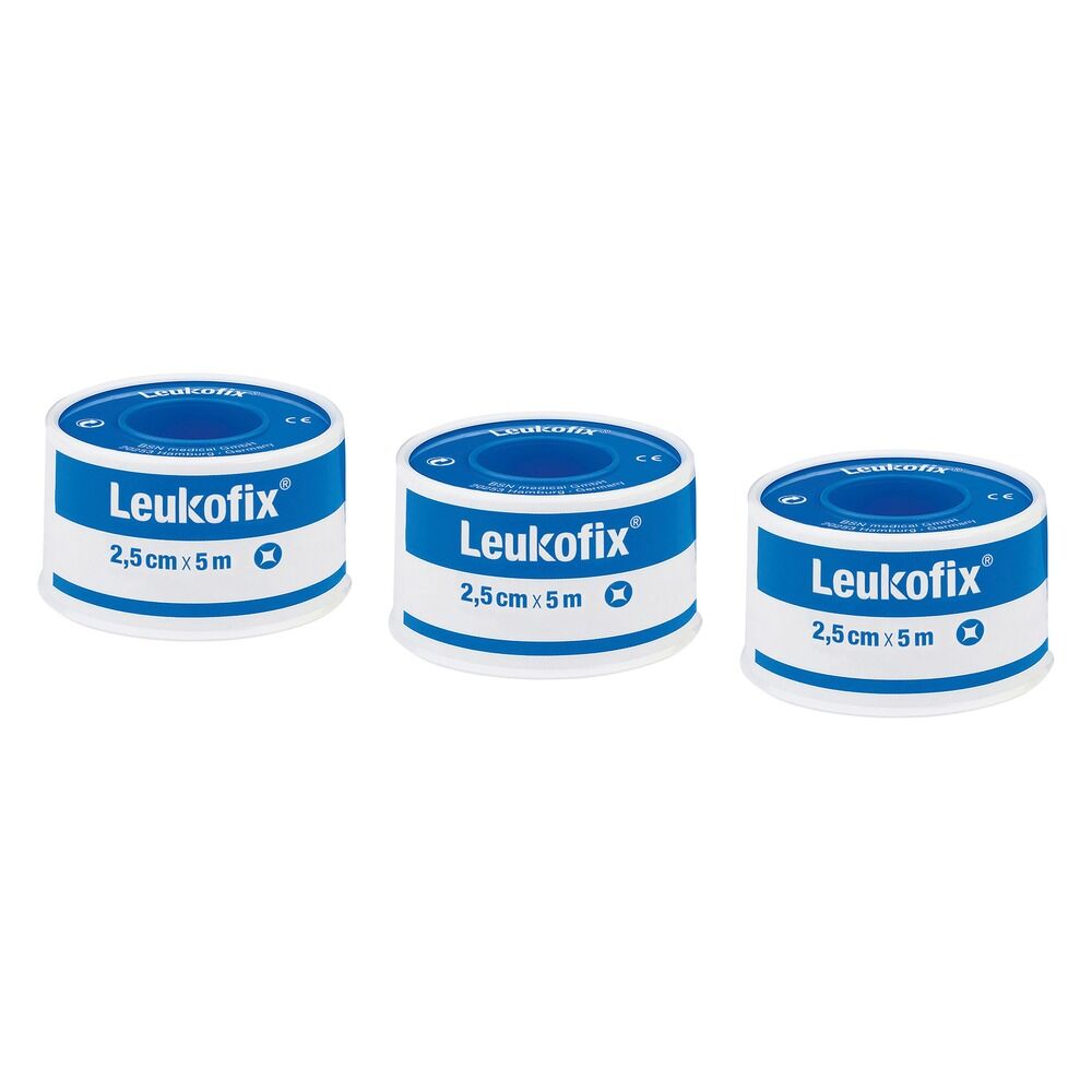 Leuko Leukofix Low Allergy Transparent Medical Tape 2.5cm x 5m Pack of 3