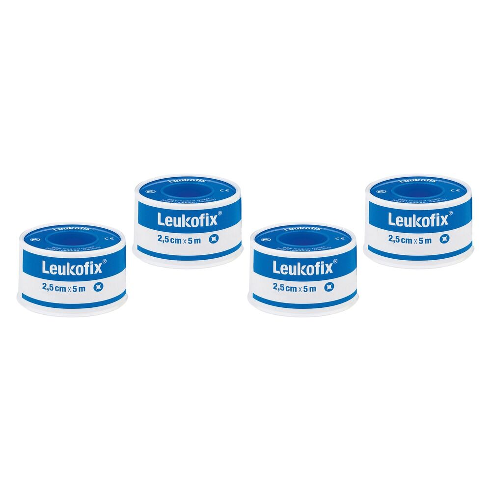 Leuko Leukofix Low Allergy Transparent Medical Tape 2.5cm x 5m Pack of 4
