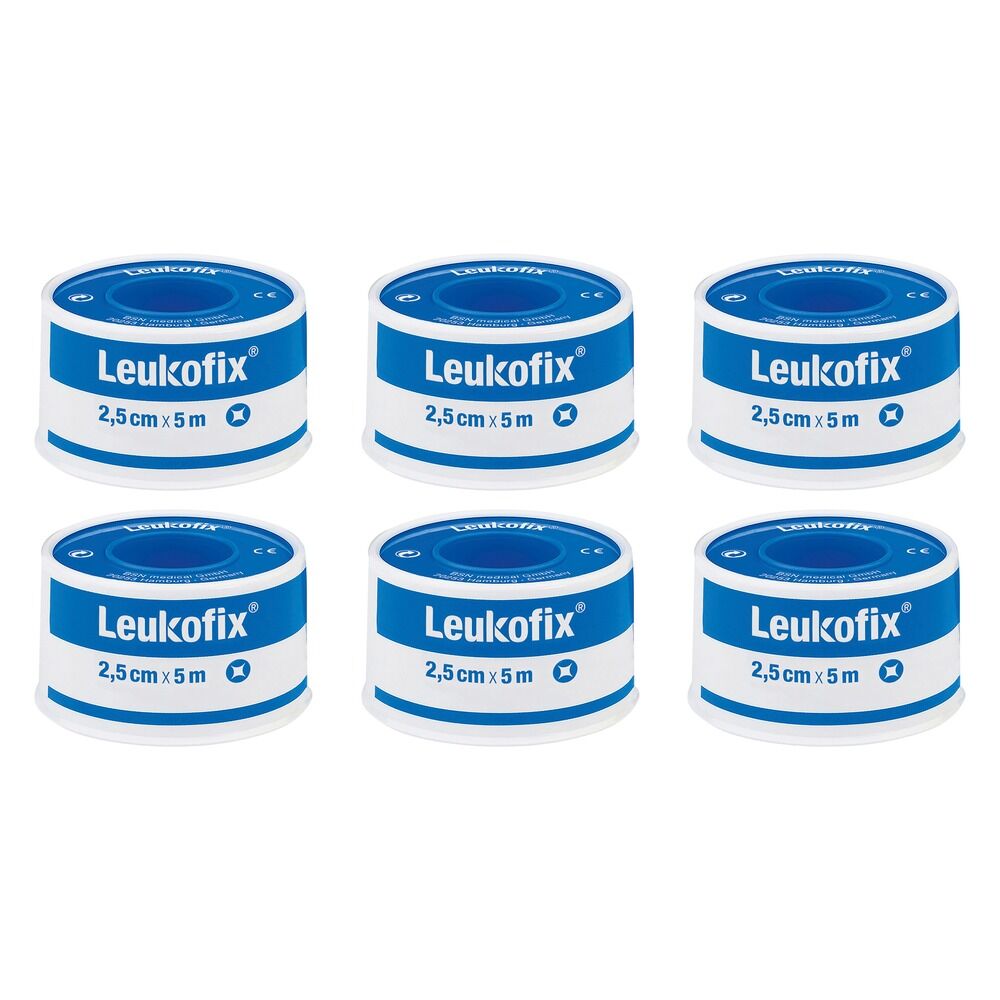 Leuko Leukofix Low Allergy Transparent Medical Tape 2.5cm x 5m Pack of 6