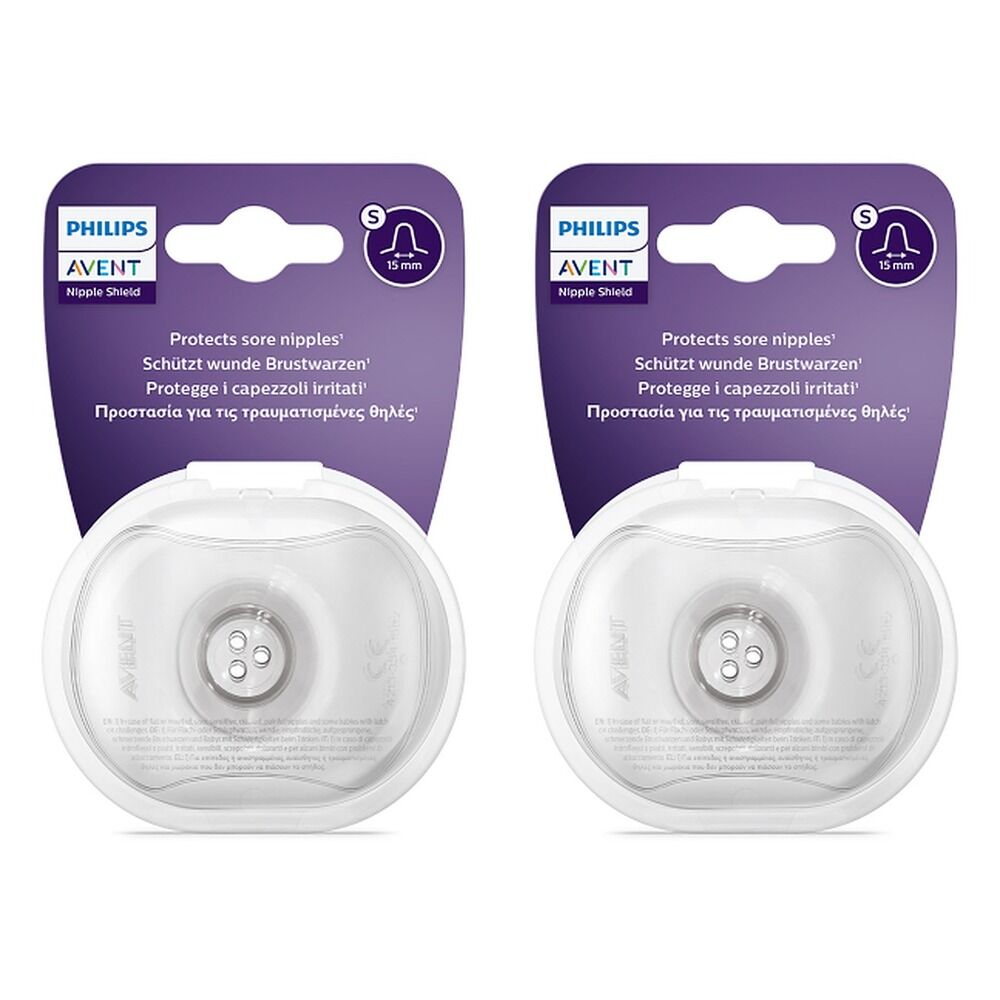 Philips Avent Nipple Protector Shields Small 15mm 2 Pack Bundle of 2
