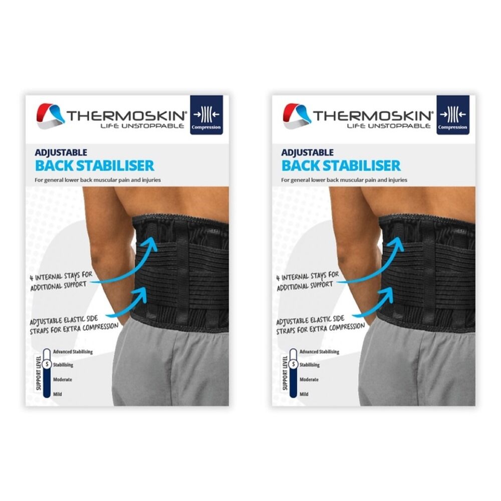 Thermoskin Adjustable Back Stabiliser Medium Beige Pack of 2
