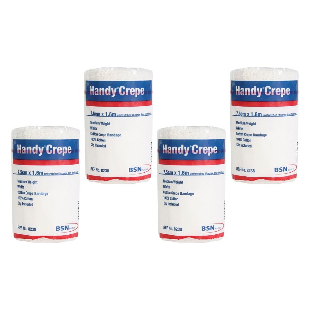 Handy Handycrepe Medium Non-Adhesive Support Bandage 7.5cm x 1.6m Pack of 4