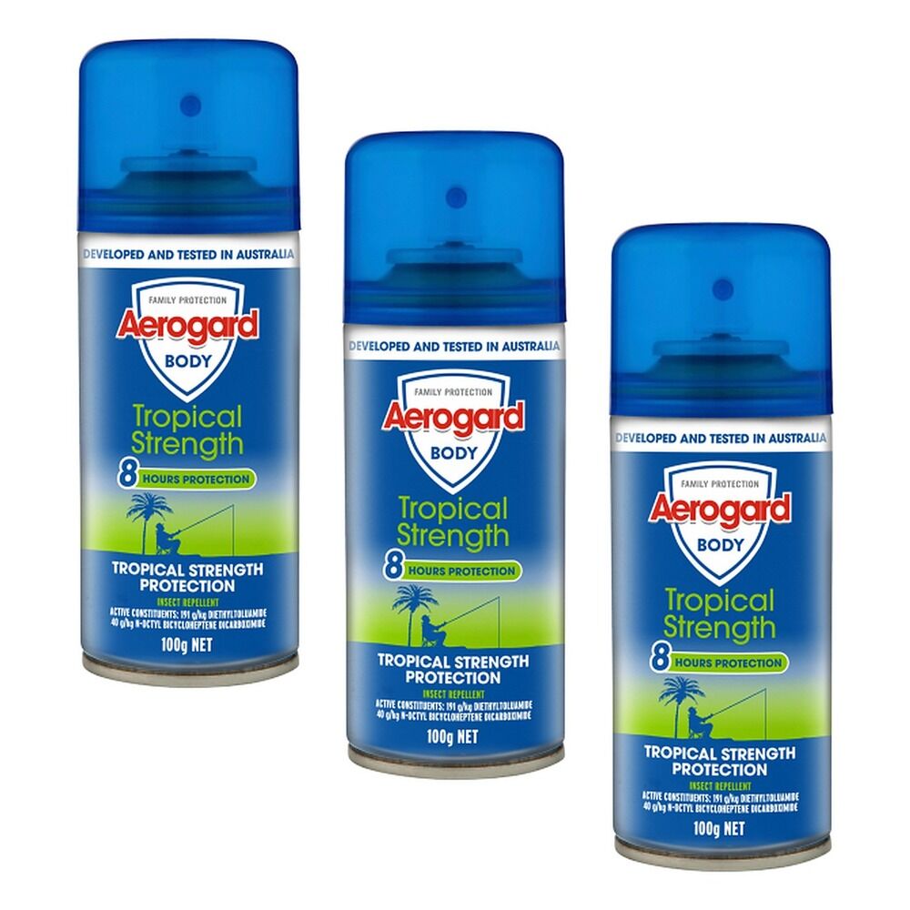 Aerogard Tropical Strength Repellent Aerosol 100g Pack of 3