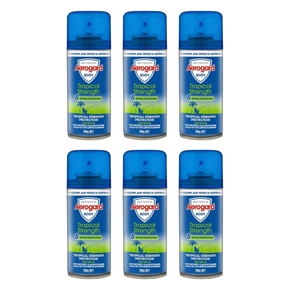 Aerogard Tropical Strength Repellent Aerosol 100g Pack of 6