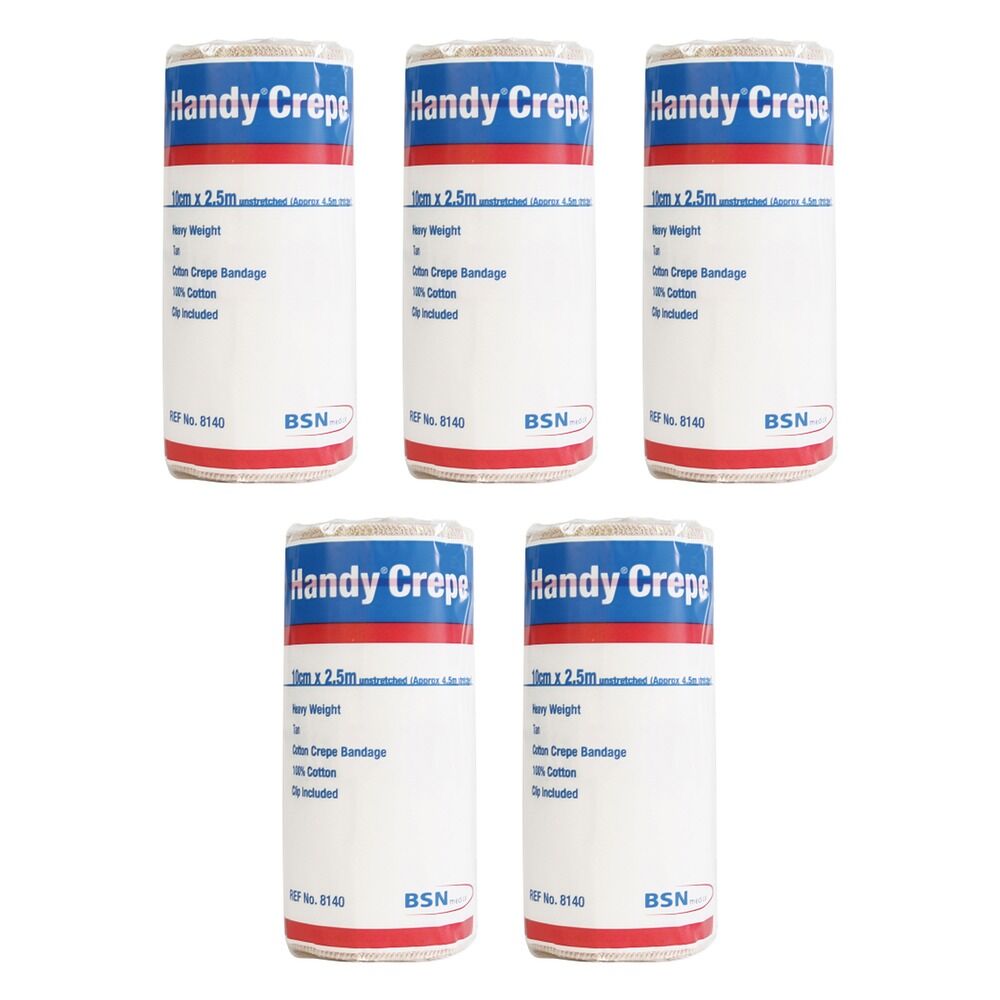 Handy Handycrepe Heavy Weight Non-Adhesive Support Bandage 10cm x 2.3m Pack of 5