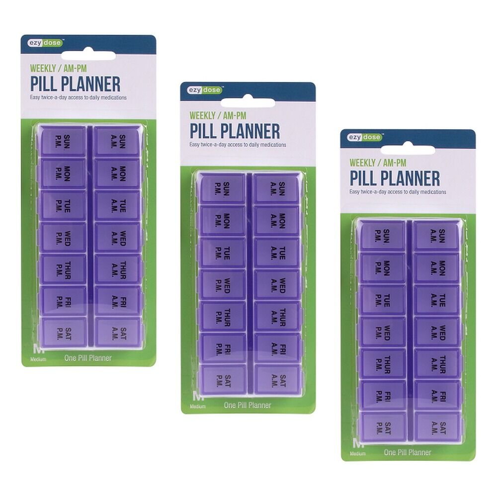 Ezy Dose 7 Day AM & PM Pill Reminder Pack of 3
