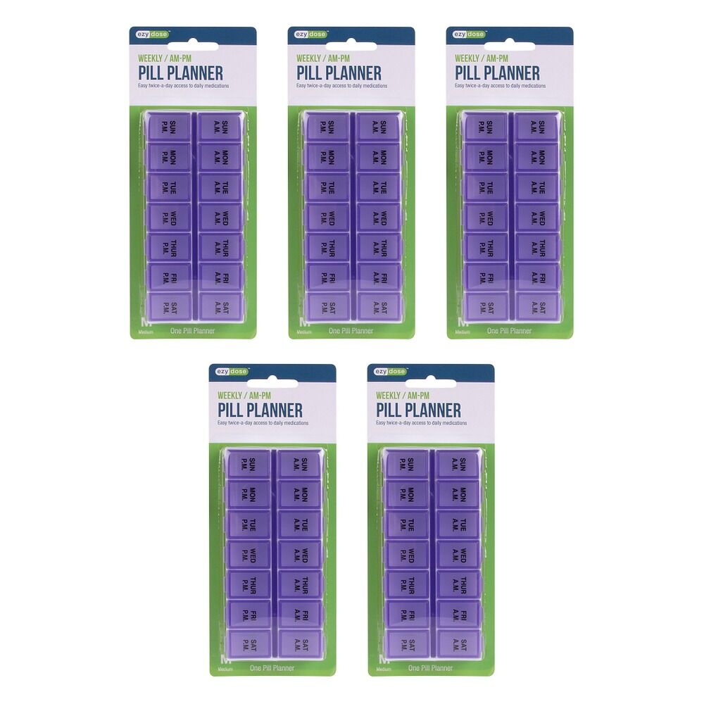 Ezy Dose 7 Day AM & PM Pill Reminder Pack of 5