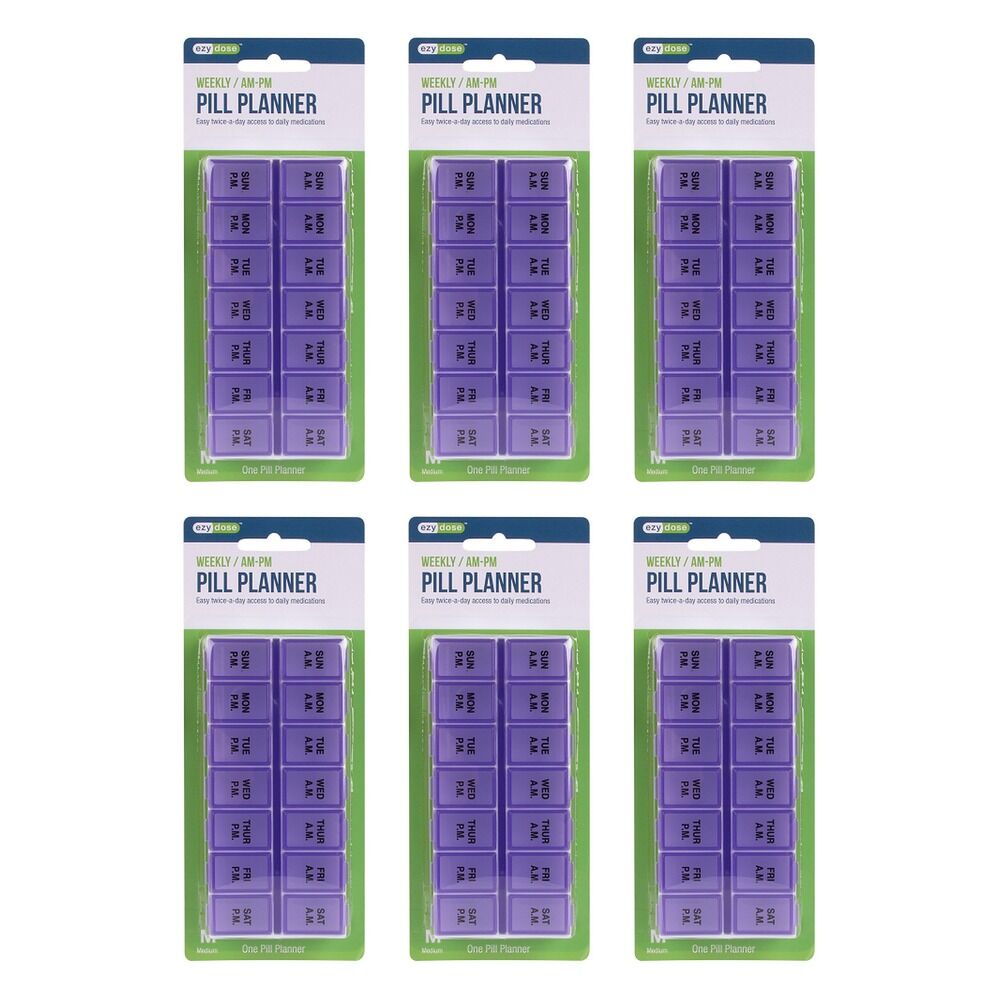 Ezy Dose 7 Day AM & PM Pill Reminder Pack of 6